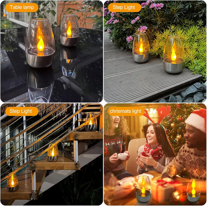 Solar Power Tea Lights: Flameless Flicker LED Candles with Dusk to Dawn Sensor