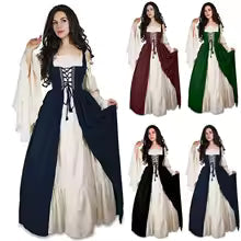 Gothic Victorian Dress Medieval Halloween Costume for Women