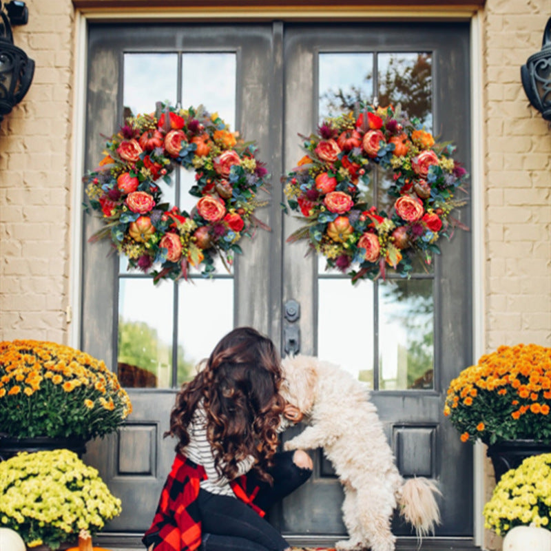 Autumn Pumpkin Wreath | Peony Halloween Home Decoration