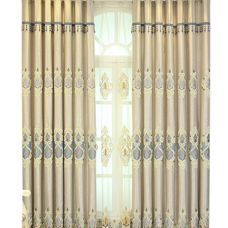 Elegant Thread Embroidery Semi-Transparent Drapes