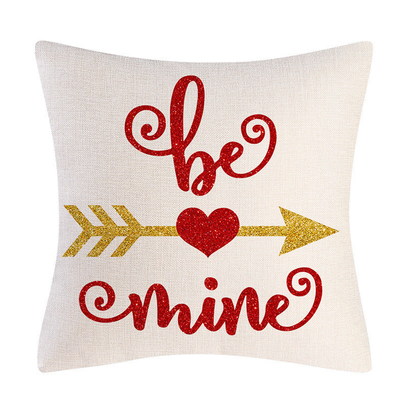 Valentine's Day Linen Throw Pillowcase Gift