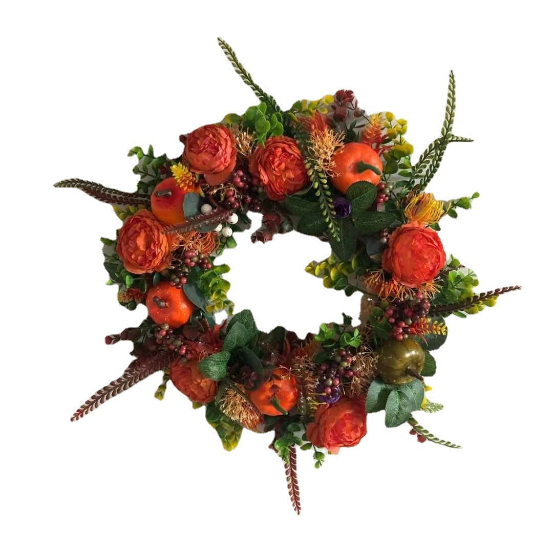 Autumn Pumpkin Wreath | Peony Halloween Home Decoration