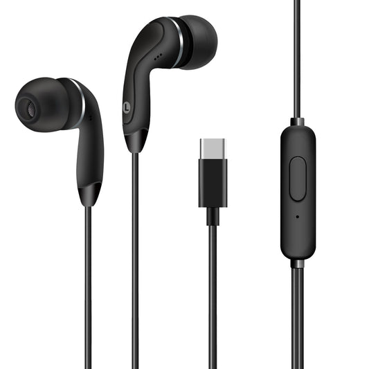 IN-EAR HEADPHONES WITH MIC FOR TYPE-C IN BLACK - Durable & Reliable
