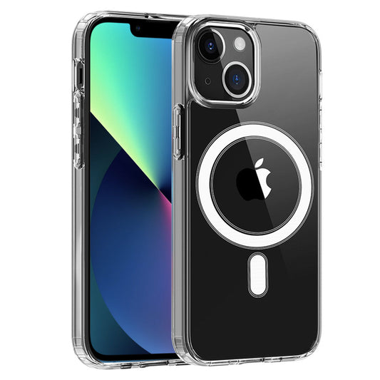 iPhone 13 Compatible Magnetic Wireless Charging TPU Bumper Case For iPhone 13 In Clear - Shockproof Protection by