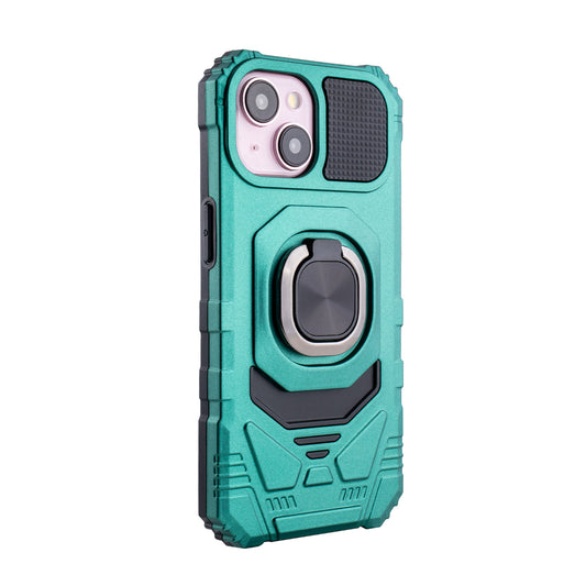 iPhone 15 Compatible Kickstand Ring Holder TPU Shockproof Case for iPhone 15 in Green - Premium Protection by
