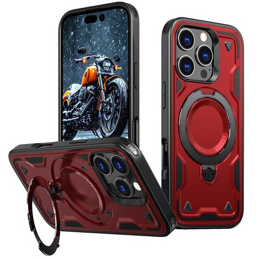 iPhone 17 Compatible 360-degree Rotating Magnetic Versatile Stand Red Compatible with iPhone 17. - Premium Protection by