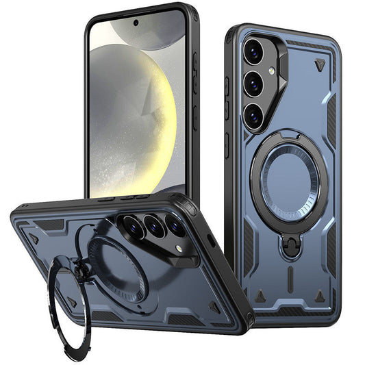 SAMSUNG S25 Compatible 360¡ã Rotating Magnetic Versatile Stand Navy Compatible with SAMSUNG S25FE, PC73-SAMS25FENV - Crystal Clear Protection by