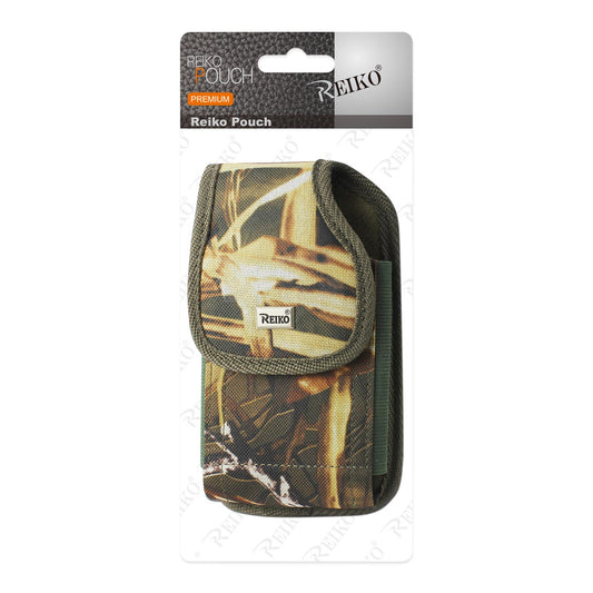 Vertical Rugged Pouch With Metal Belt Clip In Camouflage (7.0X3.9X0.7 Inches) - Crystal Clear & Reliable