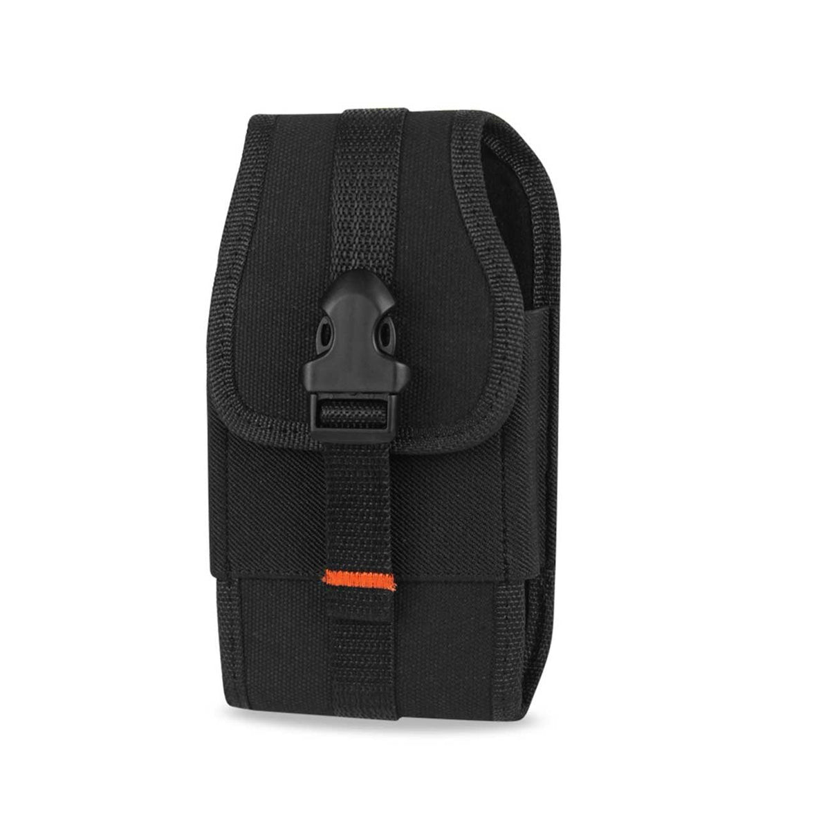 Vertical Rugged Pouch With Velcro And Belt Clip In Black (6.4X3.5X0.7 Inches) - Crystal Clear & Reliable