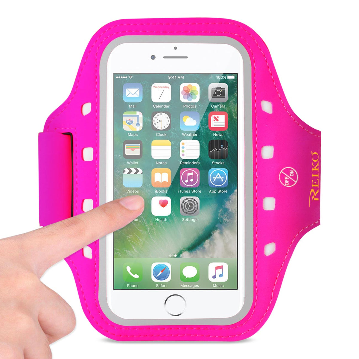 RUNNING SPORTS ARMBAND FOR 5 INCHES DEVICE WITH LED IN PINK (5x5 INCHES)SAB05-UNI50PK - Crystal Clear & Reliable