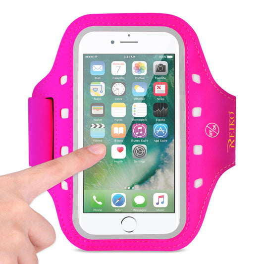 RUNNING SPORTS ARMBAND FOR 5 INCHES DEVICE WITH LED IN PINK (5x5 INCHES)SAB05-UNI50PK - Crystal Clear & Reliable