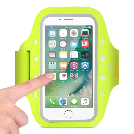 RUNNING SPORTS ARMBAND FOR 5.5 INCHES DEVICE WITH LED IN GREEN (5.5x5.5 INCHES) SAB05-UNI55GR - Heavy Duty & Reliable