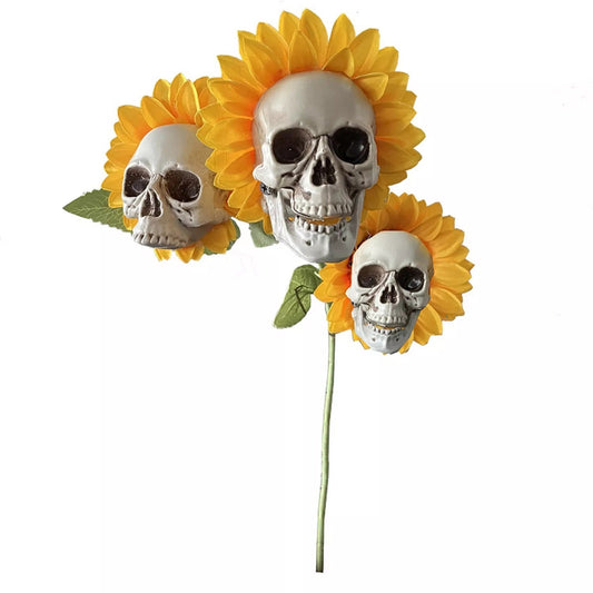 HALLOWEEN DECOR SKULL SUNFLOWERS