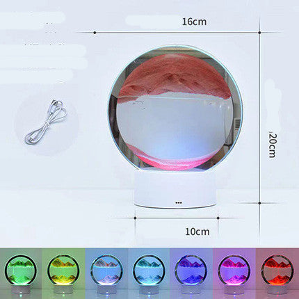 Unique Hourglass Flowing Sand Bedside Desk Lamp
