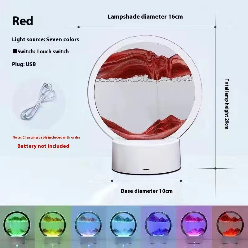 Unique Hourglass Flowing Sand Bedside Desk Lamp